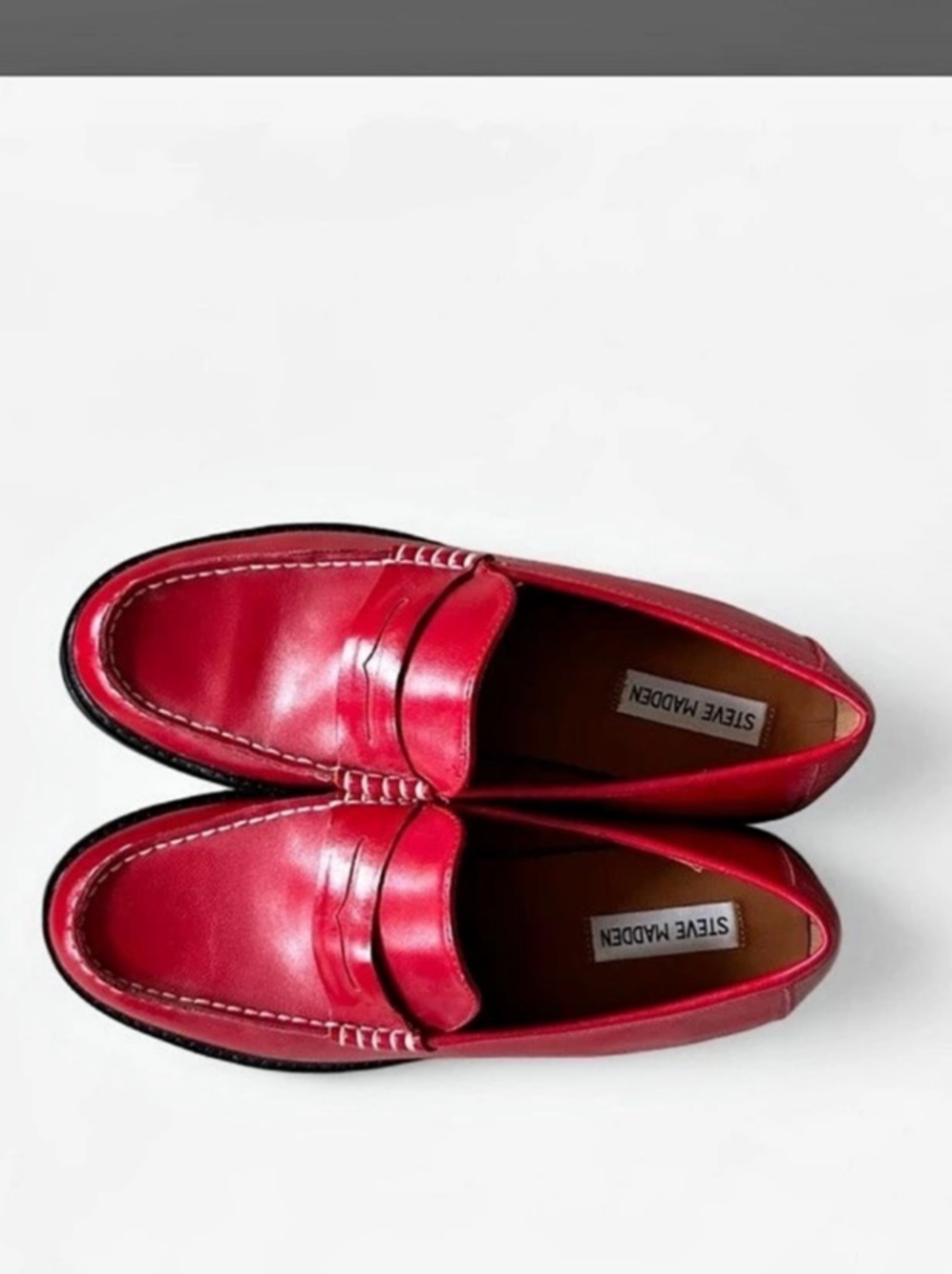 Steve Madden Roger Red Leather Loafer Red Loafers Like New